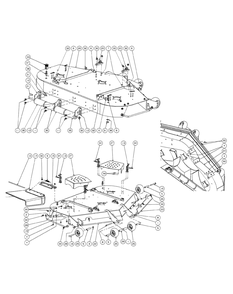 Fabricated Deck Assembly (2009) Diagram and Parts List for M54-KH (53AH8CT4050-27HP-OHV)(2009 & Before) Cub Cadet Lawn Tractor